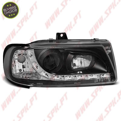 Faróis Look DRL LED Black - Seat Ibiza 6K / Cordoba / VW Polo Variant /  (1993-1999)