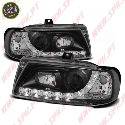 Faróis Look DRL LED Black - Seat Ibiza 6K / Cordoba / VW Polo Variant /  (1993-1999)