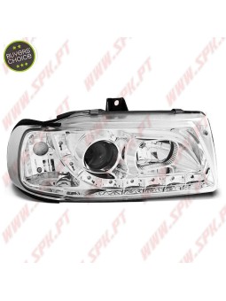 Faróis Look DRL LED Chrome - Seat Ibiza 6K / Cordoba / VW Polo Variant /  (1993-1999)