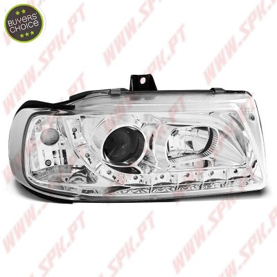 Faróis Look DRL LED Chrome - Seat Ibiza 6K / Cordoba / VW Polo Variant /  (1993-1999)