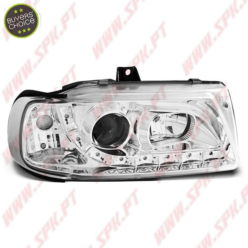 Faróis Look DRL LED Chrome - Seat Ibiza 6K / Cordoba / VW Polo Variant /  (1993-1999)