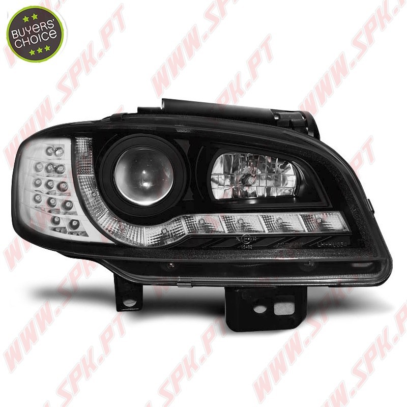 Faróis Look DRL C/Pisca LED Black - Seat Ibiza 6K2 / Cordoba (1999-2002)