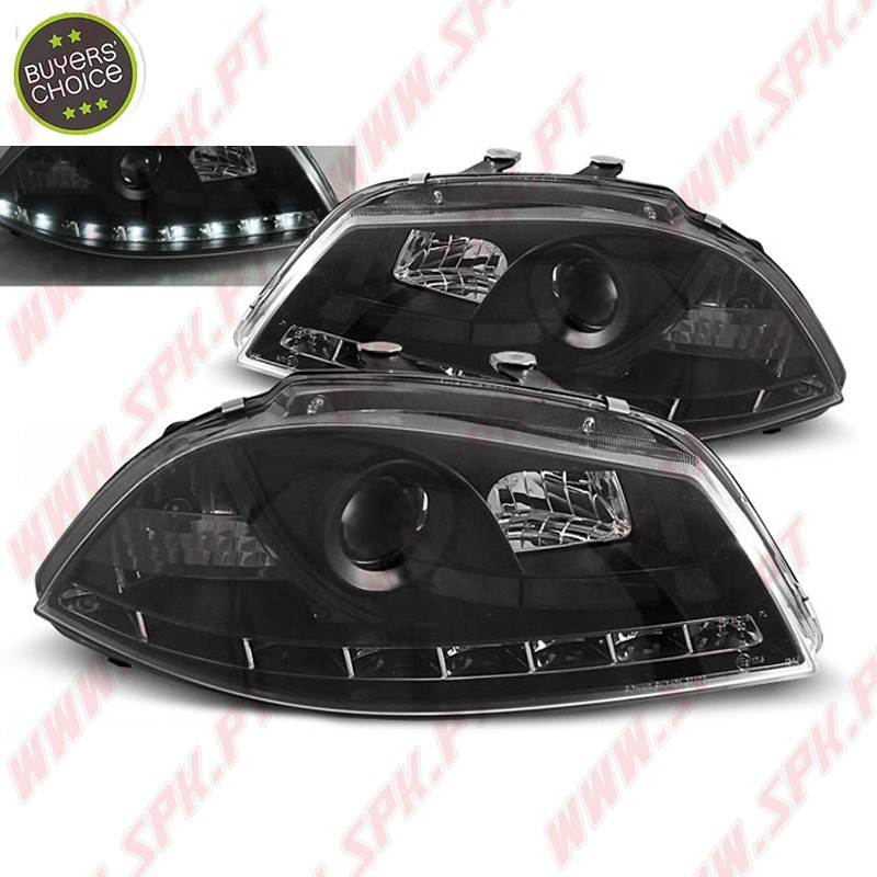 Faróis Look DRL LED Black - Seat Ibiza 6L / Cordoba (2002-2008) Faróis Look DRL LED Black - Seat Ibiza 6L / Cordoba (2002-2008)
