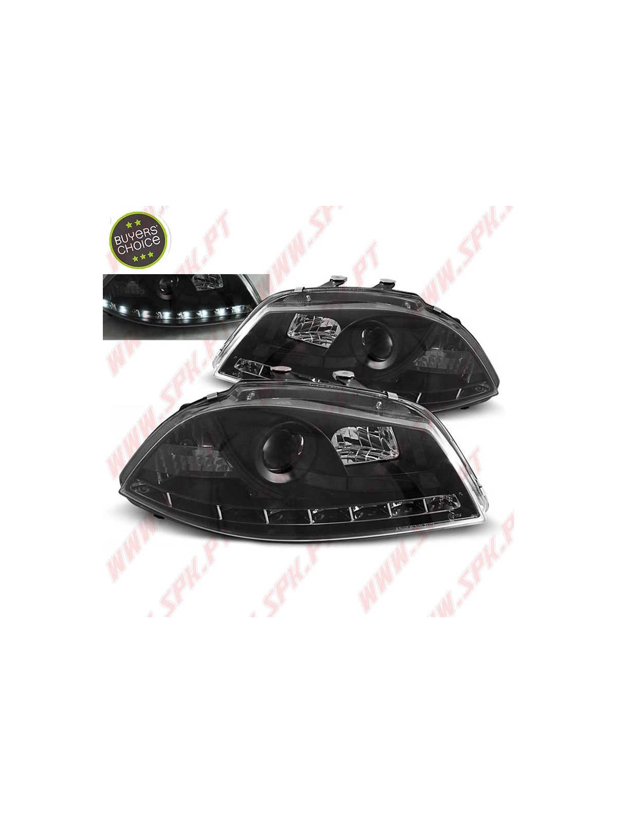 Faróis Look DRL LED Black - Seat Ibiza 6L / Cordoba (2002-2008) Faróis Look DRL LED Black - Seat Ibiza 6L / Cordoba (2002-2008)
