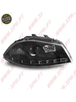 Faróis Look DRL LED Black - Seat Ibiza 6L / Cordoba (2002-2008)