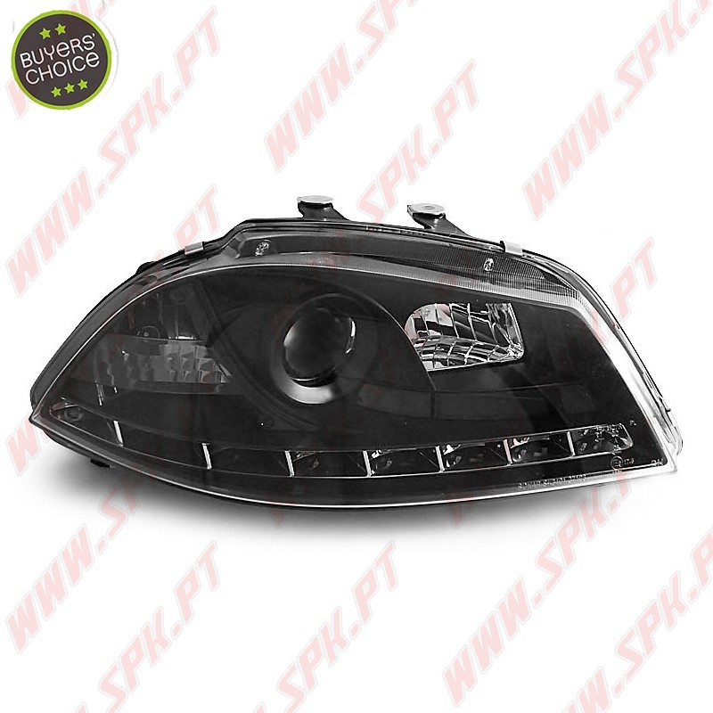 Faróis Look DRL LED Black - Seat Ibiza 6L / Cordoba (2002-2008) Faróis Look DRL LED Black - Seat Ibiza 6L / Cordoba (2002-2008)