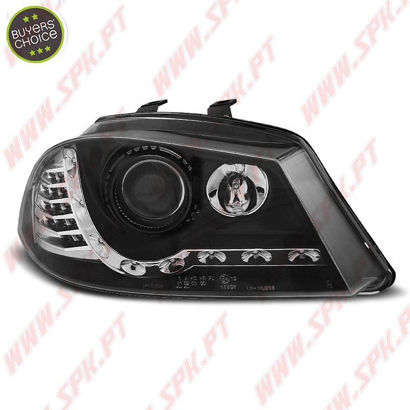Faróis Look DRL C/Pisca LED Black - Seat Ibiza 6L / Cordoba (2002-2008) Faróis Look DRL C/Pisca LED Black - Seat Ibiza 6L / Cordoba (2002-2008)
