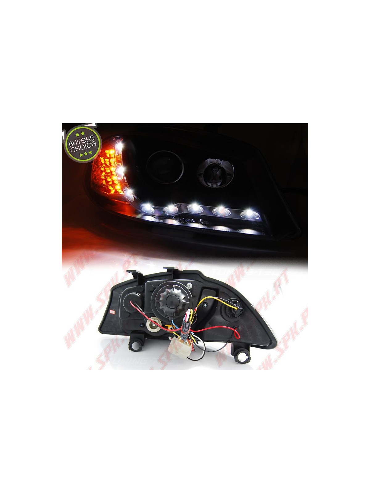 Faróis Look DRL C/Pisca LED Black - Seat Ibiza 6L / Cordoba (2002-2008) Faróis Look DRL C/Pisca LED Black - Seat Ibiza 6L / Cordoba (2002-2008)