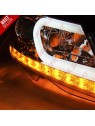 Faróis Tube Light C/Pisca LED Black - Mercedes W204 (2011-2014) Faróis Tube Light C/Pisca LED Black - Mercedes W204 (2011-2014)