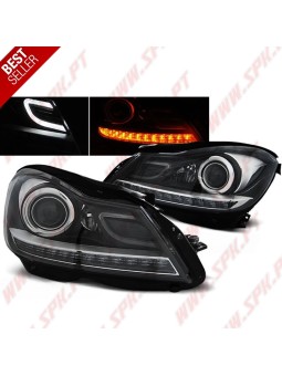 Faróis LED C/Pisca LED Black - Mercedes W204 (2011-2014)