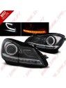 Faróis LED C/Pisca LED Black - Mercedes W204 (2011-2014) Faróis LED C/Pisca LED Black - Mercedes W204 (2011-2014)