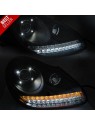 Faróis Xenon DRL C/Pisca LED Black - Porsche Cayenne (2002-2006)