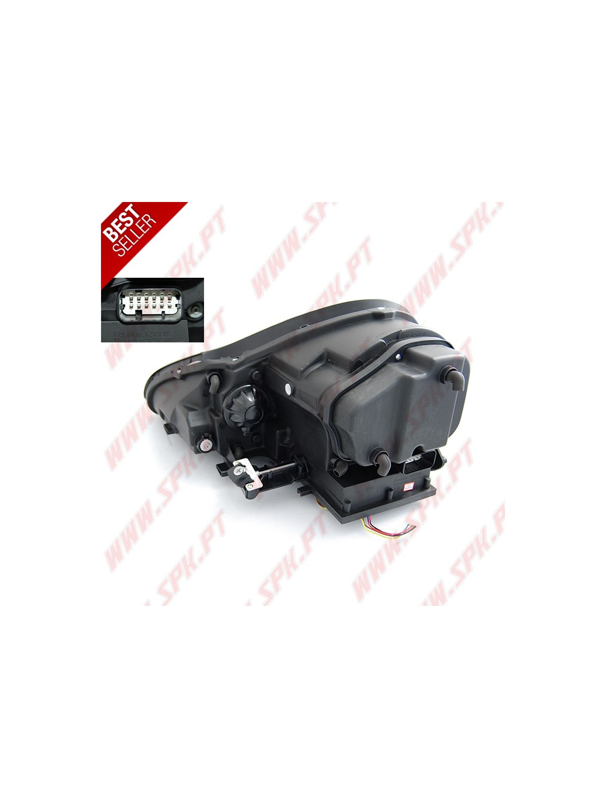 Faróis Xenon DRL C/Pisca LED Black - Porsche Cayenne (2002-2006)