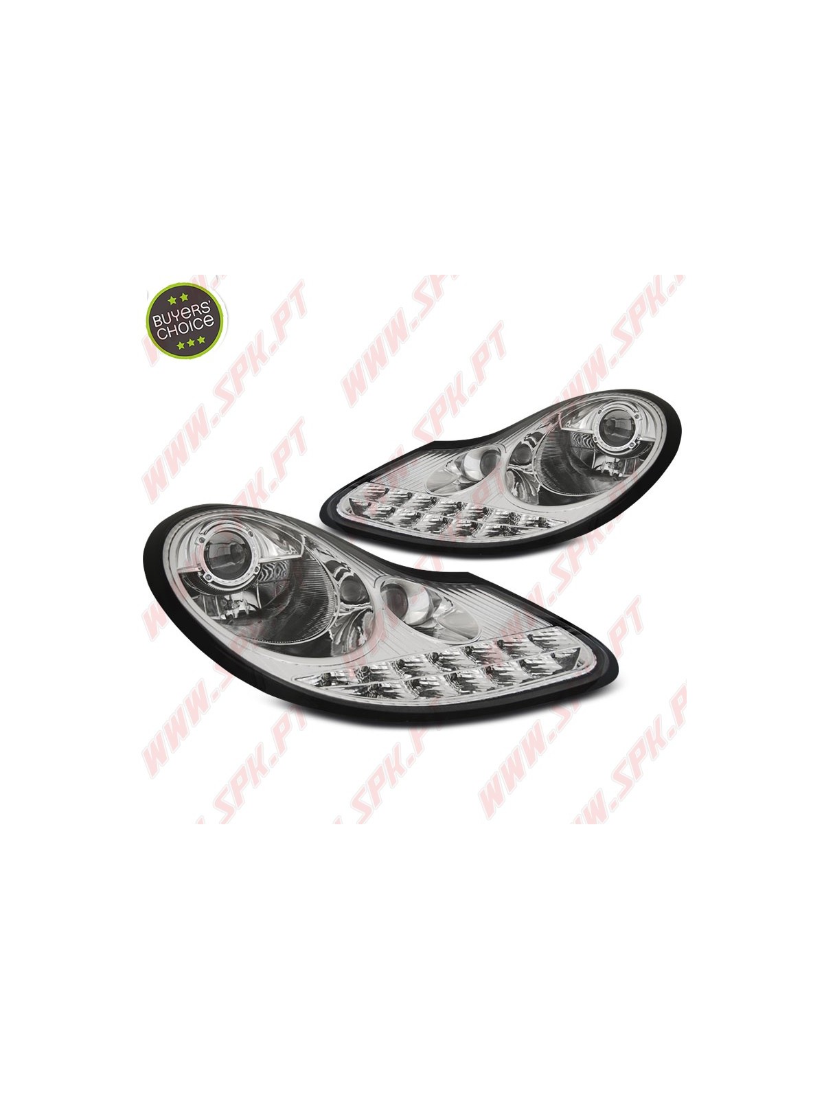 Faróis DRL C/Pisca LED Chrome - Porsche Boxster 986 / 911 996 (1996-2004)