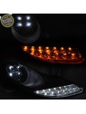 Faróis DRL C/Pisca LED Black+Chrome - Porsche Boxster 986 / 911 996 (1996-2004)