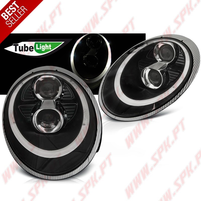 Faróis Xenon Tube Light Black - Porsche 911 997 (2004-2009) Faróis Xenon Tube Light Black - Porsche 911 997 (2004-2009)