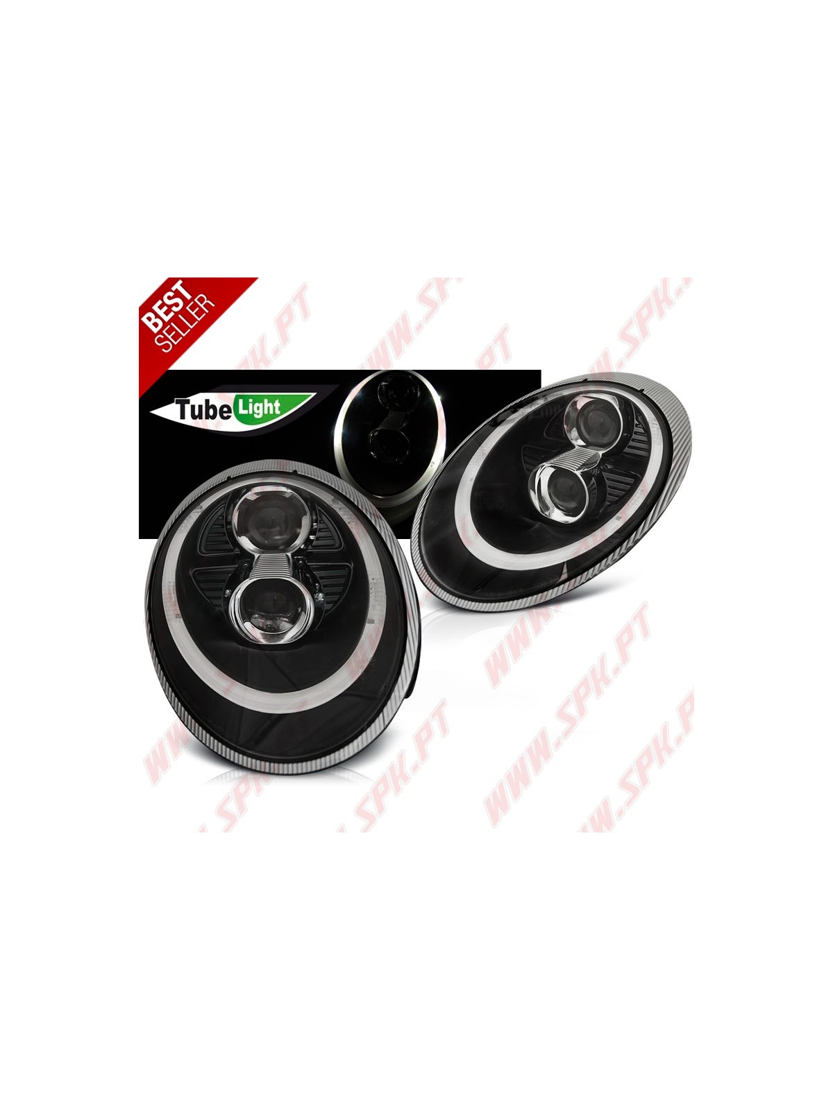 Faróis Xenon Tube Light Black - Porsche 911 997 (2004-2009) Faróis Xenon Tube Light Black - Porsche 911 997 (2004-2009)