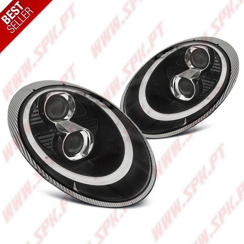 Faróis Xenon Tube Light Black - Porsche 911 997 (2004-2009) Faróis Xenon Tube Light Black - Porsche 911 997 (2004-2009)