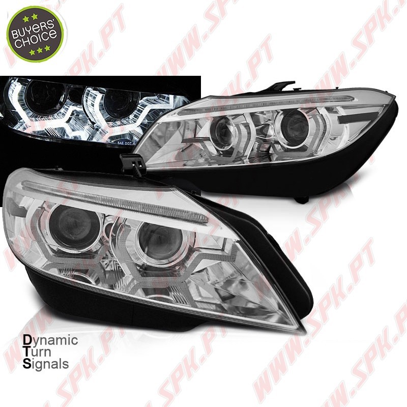 Faróis XENON Angel Eyes / Chrome - BMW Z4 E89 (2009-2013) Faróis XENON Angel Eyes / Chrome - BMW Z4 E89 (2009-2013)