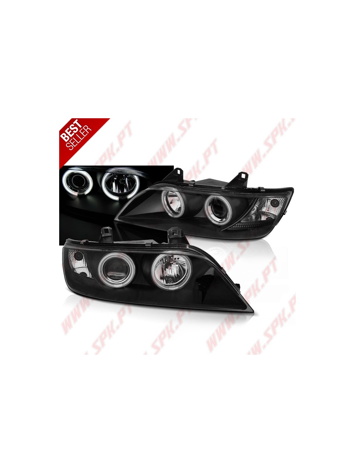 Faróis Angel Eyes CCFL / Black - BMW Z3 (1996-2002) Faróis Angel Eyes CCFL / Black - BMW Z3 (1996-2002)