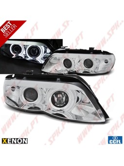 Faróis XENON Angel Eyes CCFL / Chrome - BMW X5 E53 (2003-2006)