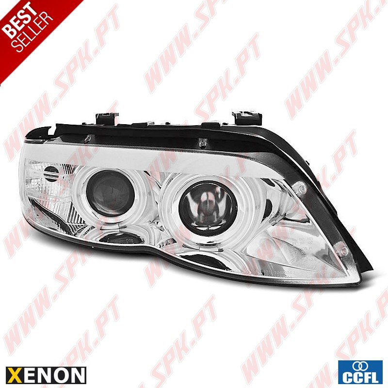 Faróis XENON Angel Eyes CCFL / Chrome - BMW X5 E53 (2003-2006)