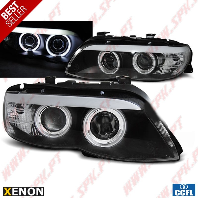Faróis XENON Angel Eyes CCFL / Black - BMW X5 E53 (2003-2006)