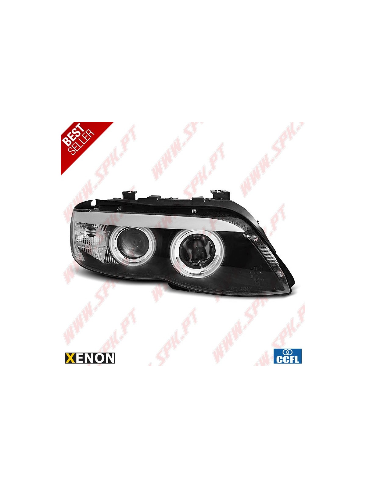 Faróis XENON Angel Eyes CCFL / Black - BMW X5 E53 (2003-2006)