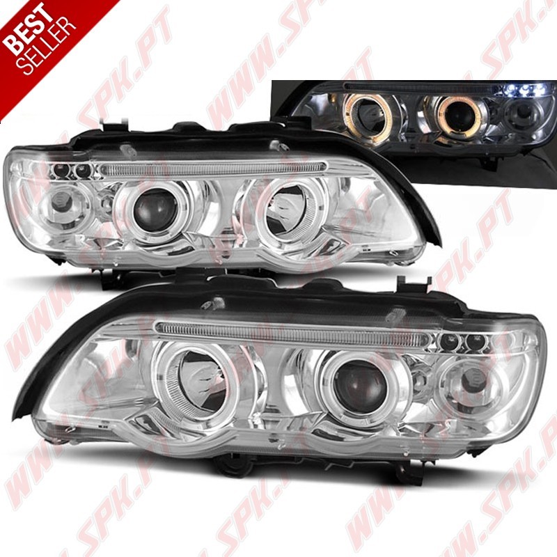 Faróis Angel Eyes / Chrome - BMW X5 E53 (1999-2003)