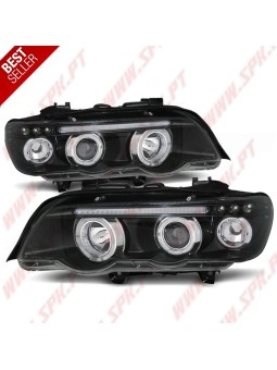 Faróis Angel Eyes / Black - BMW X5 E53 (1999-2003)