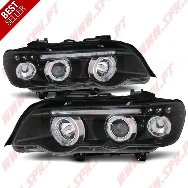 Faróis Angel Eyes / Black - BMW X5 E53 (1999-2003)