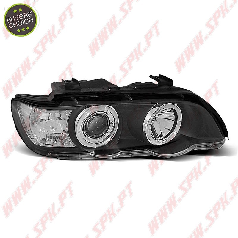 Faróis Angel Eyes II / Black - BMW X5 E53 (1999-2003) Faróis Angel Eyes II / Black - BMW X5 E53 (1999-2003)