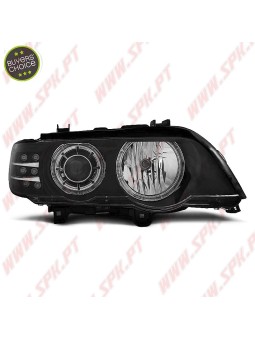 Faróis Angel Eyes C/Pisca LED / Black - BMW X5 E53 (1999-2003)