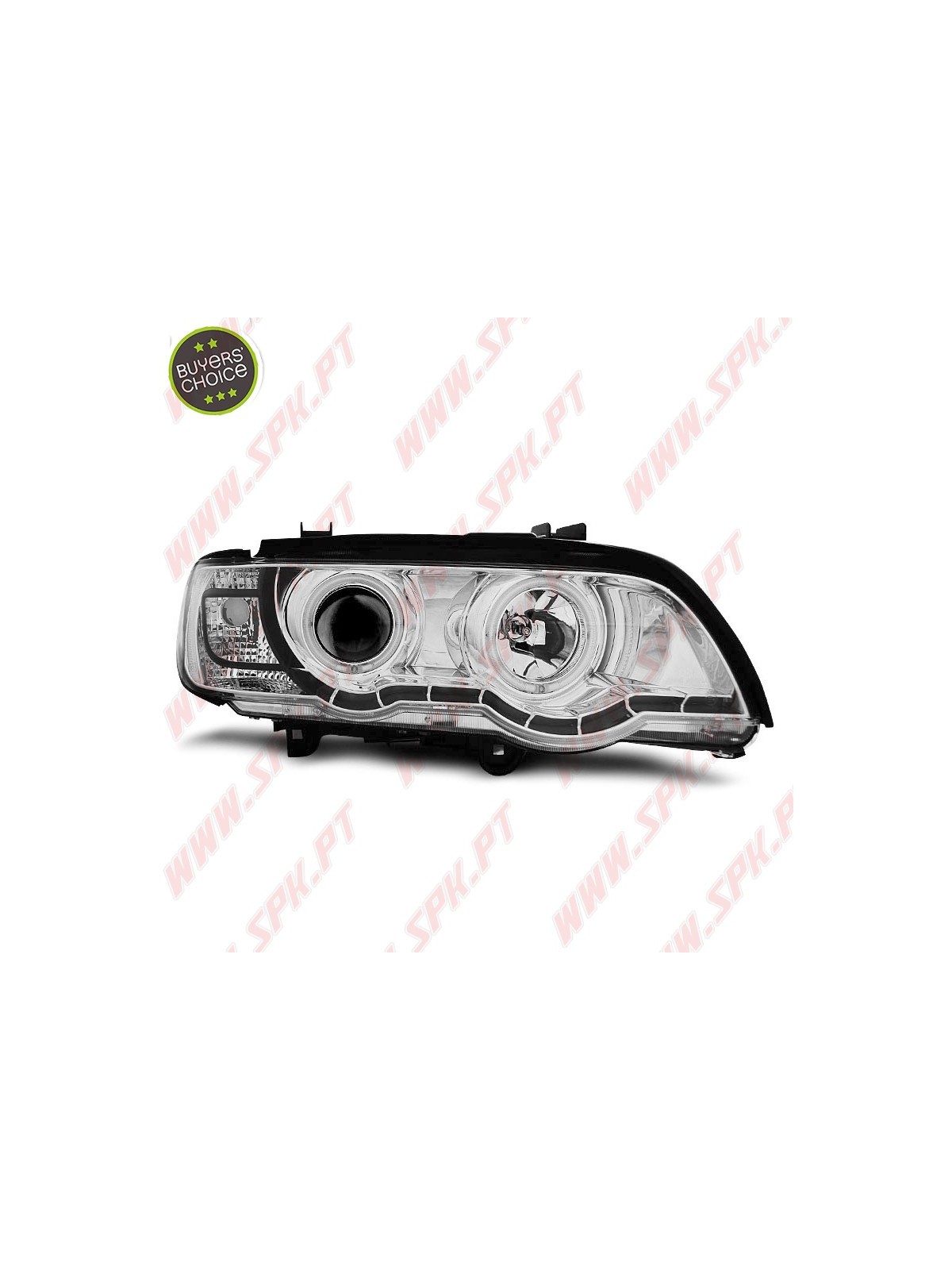Faróis XENON Angel Eyes CCFL / Chrome - BMW X5 E53 (1999-2003)