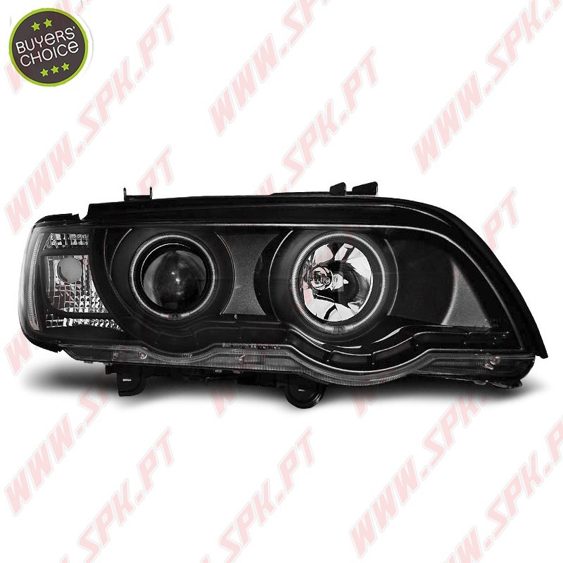 Faróis XENON Angel Eyes CCFL / Black - BMW X5 E53 (1999-2003)