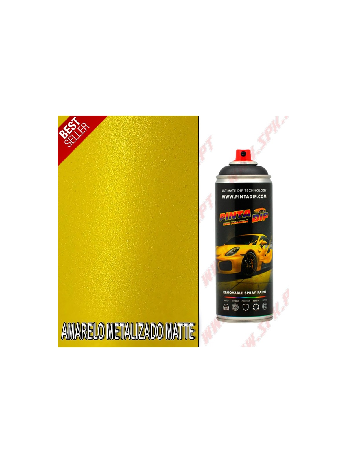 Spray 400ml Pinta Dip - Amarelo Metalizado Matte Spray 400ml Pinta Dip - Amarelo Metalizado Matte