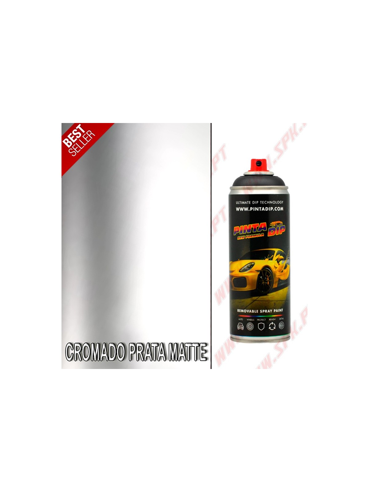 Spray 400ml Pinta Dip - Cromado Prata Matte Spray 400ml Pinta Dip - Cromado Prata Matte