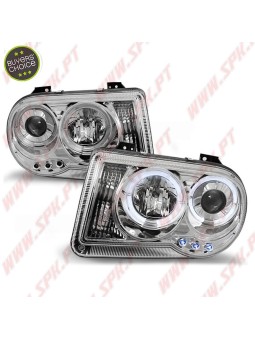 Faróis Angel Eyes / Chrome - Chrysler 300C (2005-2010)