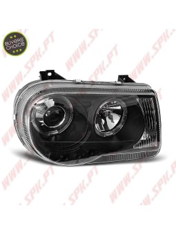 Faróis Angel Eyes / Black - Chrysler 300C (2005-2010)