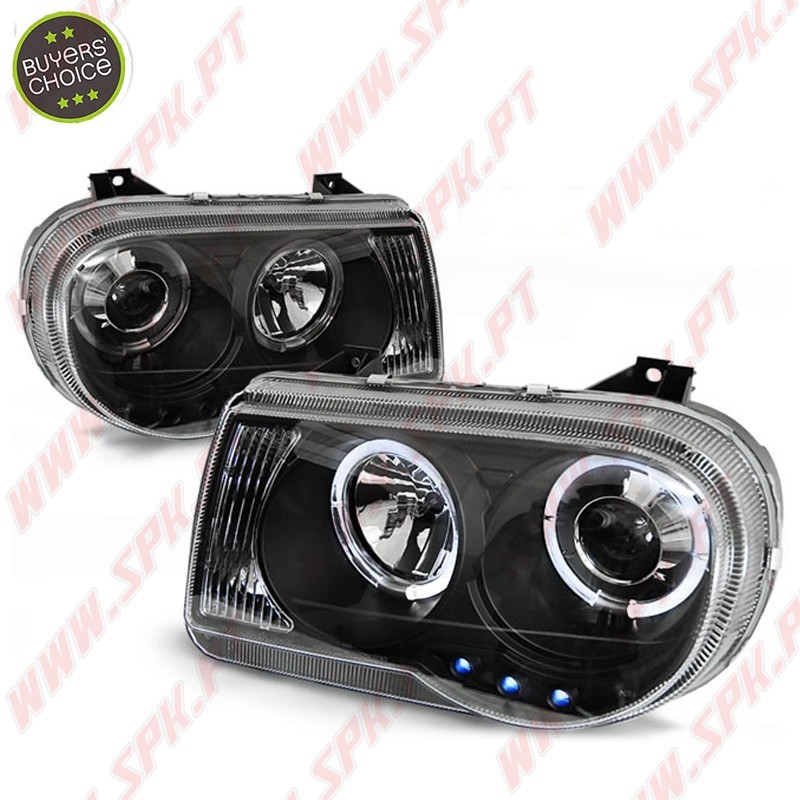 Faróis Angel Eyes / Black - Chrysler 300C (2005-2010) Faróis Angel Eyes / Black - Chrysler 300C (2005-2010)