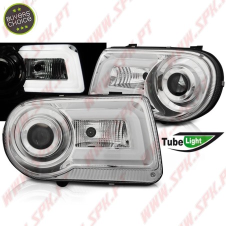 Faróis Tube-Light / Chrome - Chrysler 300C (2005-2010)