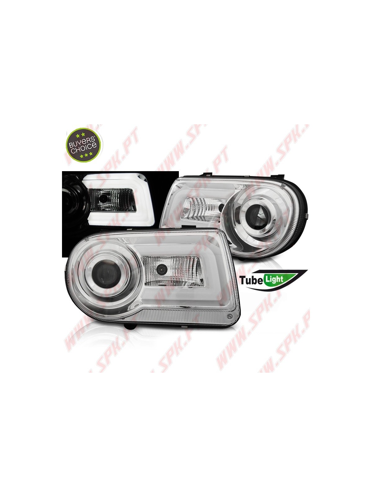 Faróis Tube-Light / Chrome - Chrysler 300C (2005-2010)