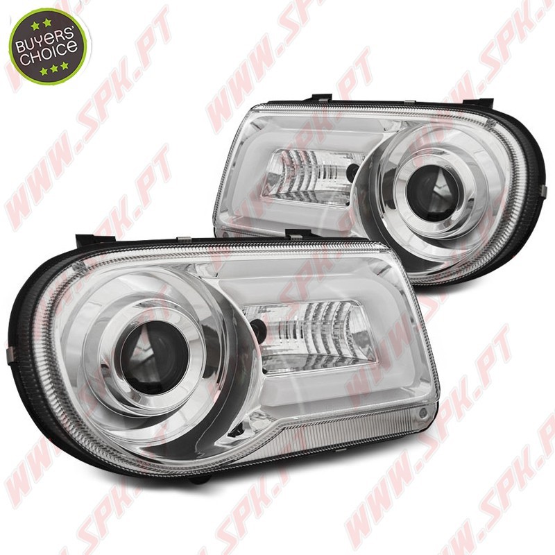 Faróis Tube-Light / Chrome - Chrysler 300C (2005-2010)