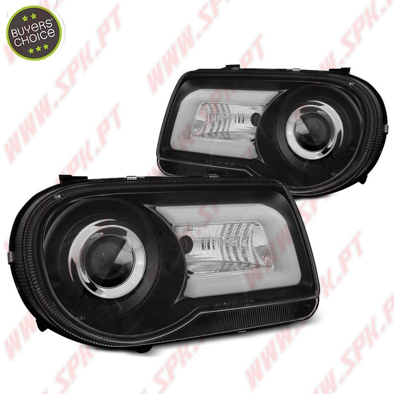 Faróis Tube-Light / Black - Chrysler 300C (2005-2010) Faróis Tube-Light / Black - Chrysler 300C (2005-2010)