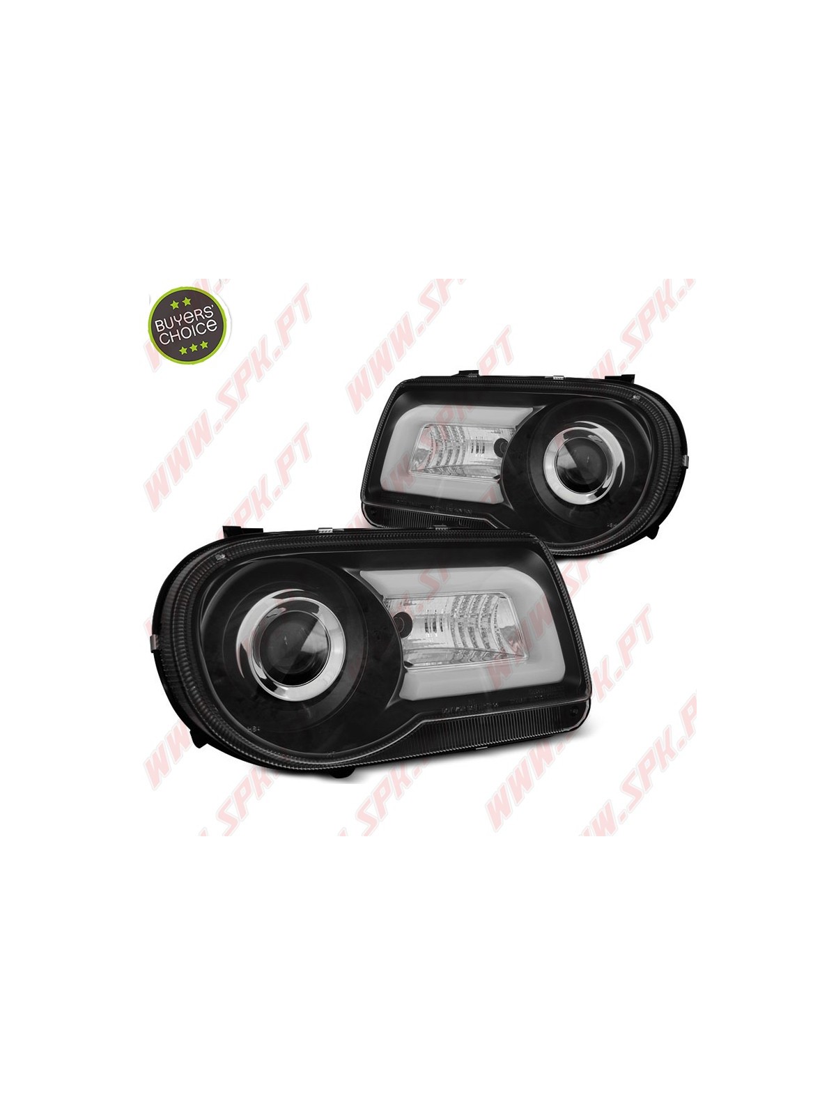 Faróis Tube-Light / Black - Chrysler 300C (2005-2010) Faróis Tube-Light / Black - Chrysler 300C (2005-2010)