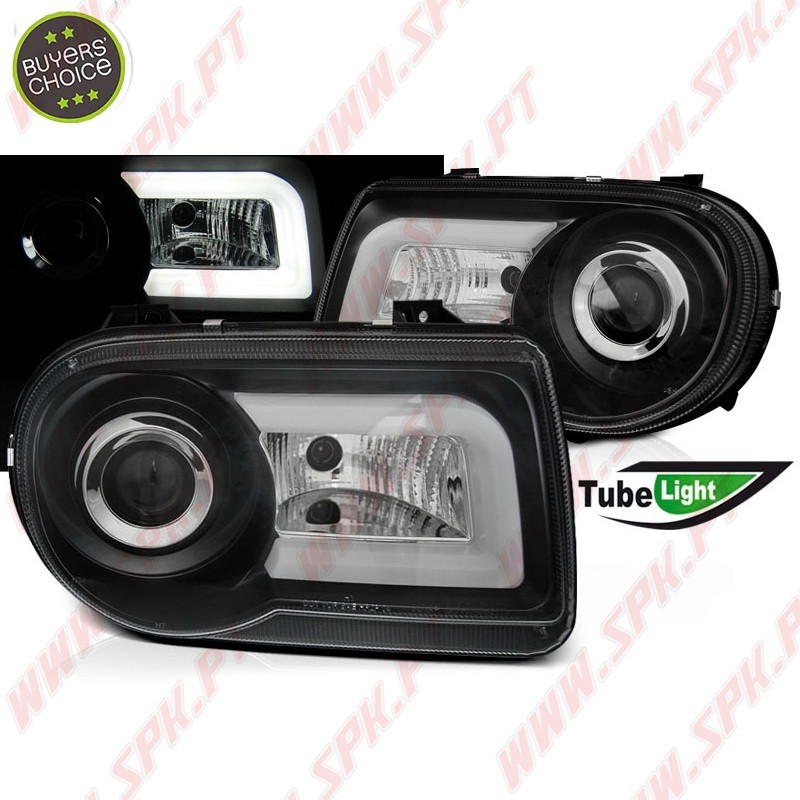 Faróis Tube-Light / Black - Chrysler 300C (2005-2010) Faróis Tube-Light / Black - Chrysler 300C (2005-2010)