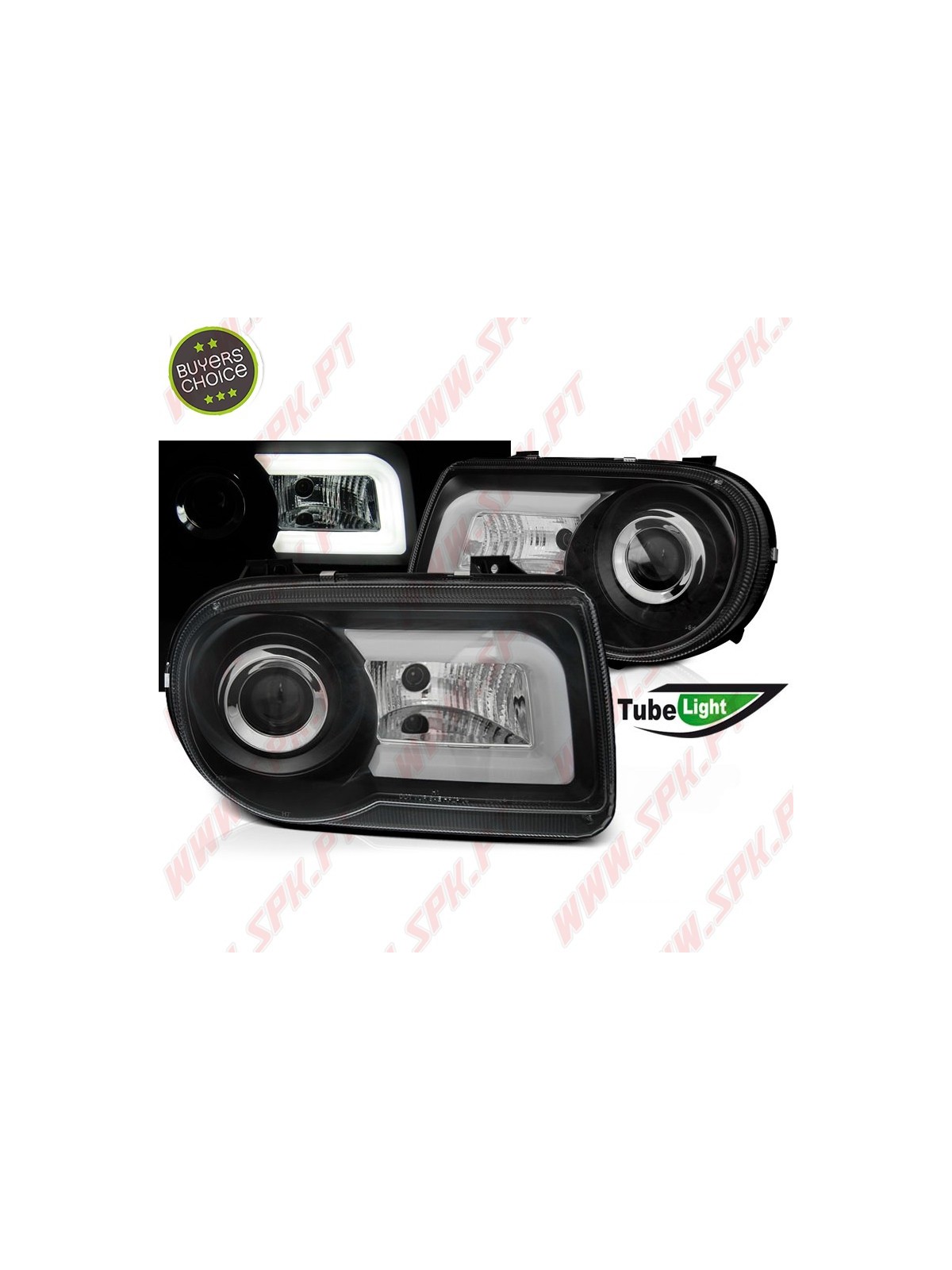 Faróis Tube-Light / Black - Chrysler 300C (2005-2010) Faróis Tube-Light / Black - Chrysler 300C (2005-2010)