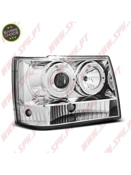 Faróis Angel Eyes / Chrome - Jeep Grand Cherokee ZJ (1993-1998)