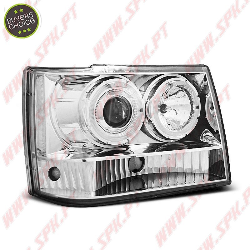 Faróis Angel Eyes / Chrome - Jeep Grand Cherokee ZJ (1993-1998)