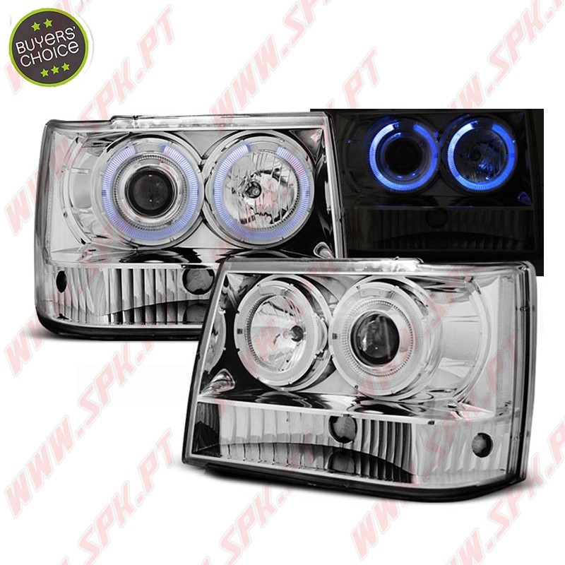 Faróis Angel Eyes / Chrome - Jeep Grand Cherokee ZJ (1993-1998)